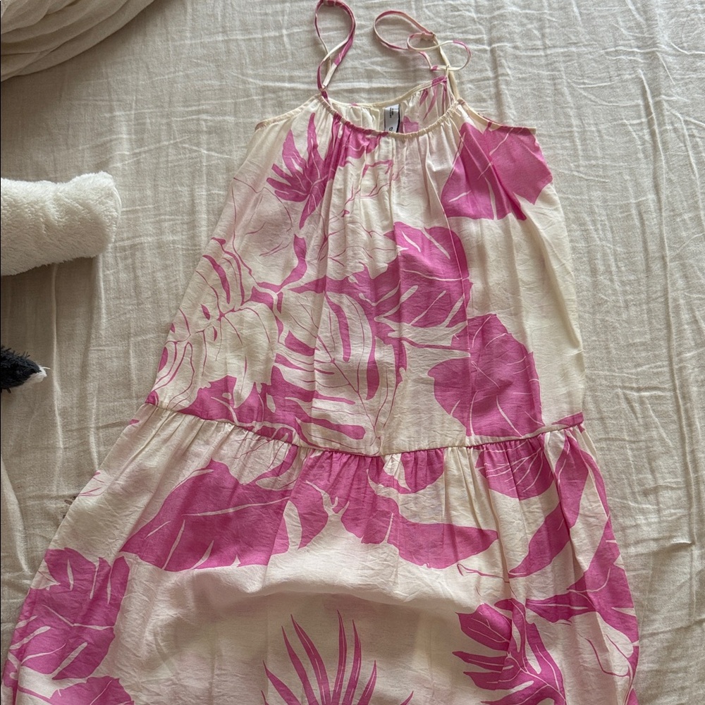 Mango Pink Floral Halter Dress